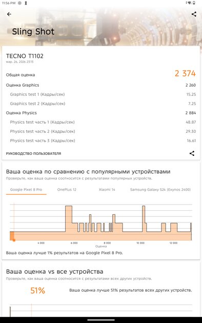 Недорогой планшет с достойным экраном и приличной автономностью: обзор Tecno MegaPad SE — Производительность и тесты. 13