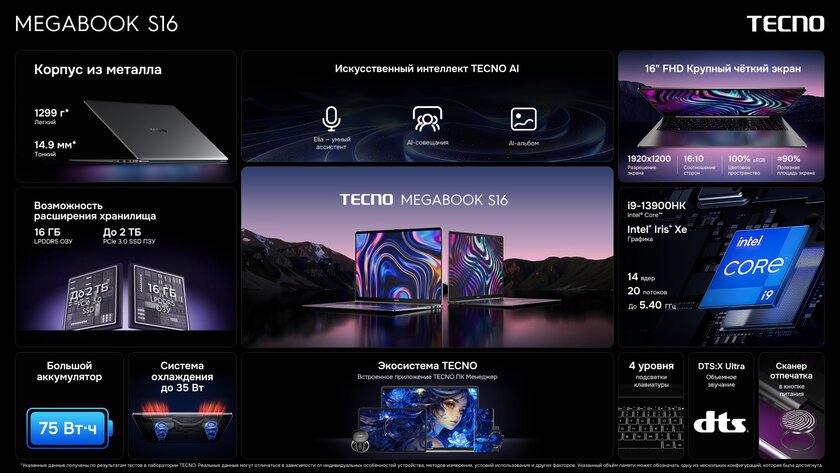 Большой и мощный TECNO MEGABOOK S16 и наушники-клипсы FreeHear 2 уже в России