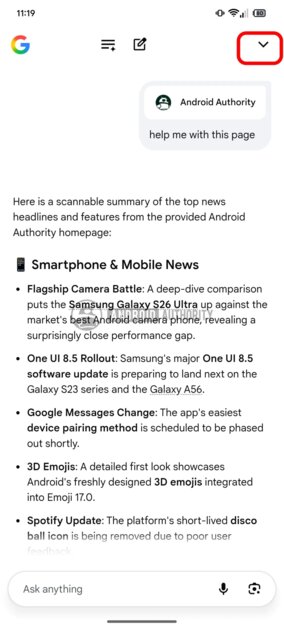 Gemini теперь можно задавать вопросы по открываемым сайтам: Google для Android обновился