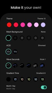 Wave: циферблат для Wear OS 1.8.5. Скриншот 5