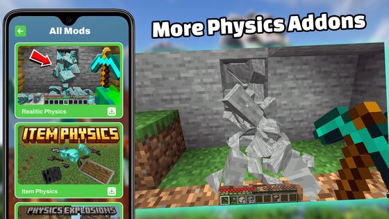 Mod Realistic Physic Minecraft 8. Скриншот 2