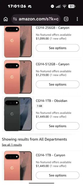 В сети утекли изображения, цена и характеристики Google Pixel 11