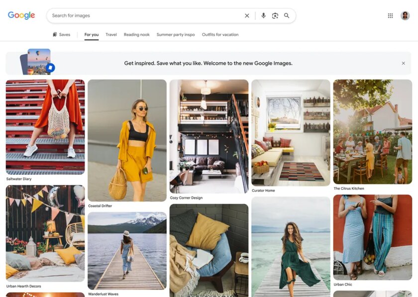 В честь 25-летия Google обновила интерфейс «Картинок»: больше похоже на Pinterest