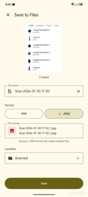 Встроенный сканер Google Files наконец сможет сохранять отсканированные документы в JPEG