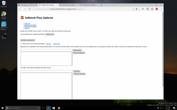 Расширения AdBlock и AdBlock Plus теперь работают в Microsoft Edge