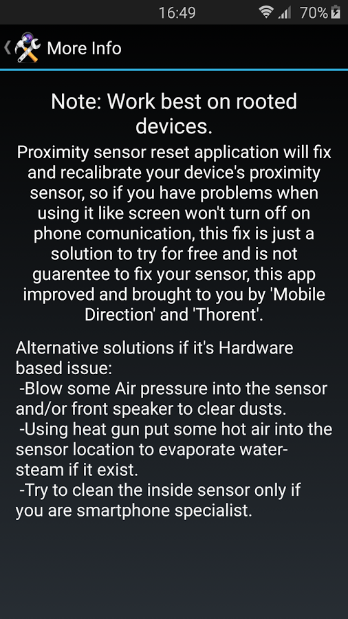 Proximity Sensor Reset Doctor 4.0. Скриншот 4