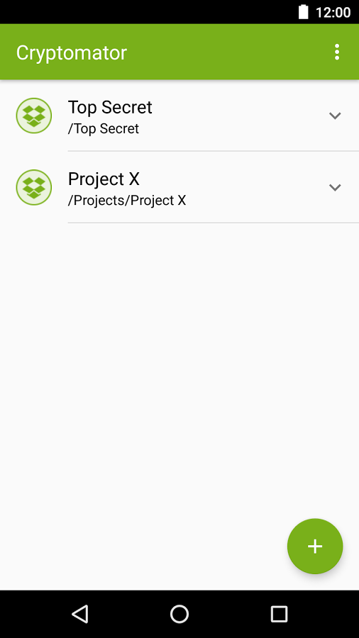 Cryptomator 0.7.0. Скриншот 1