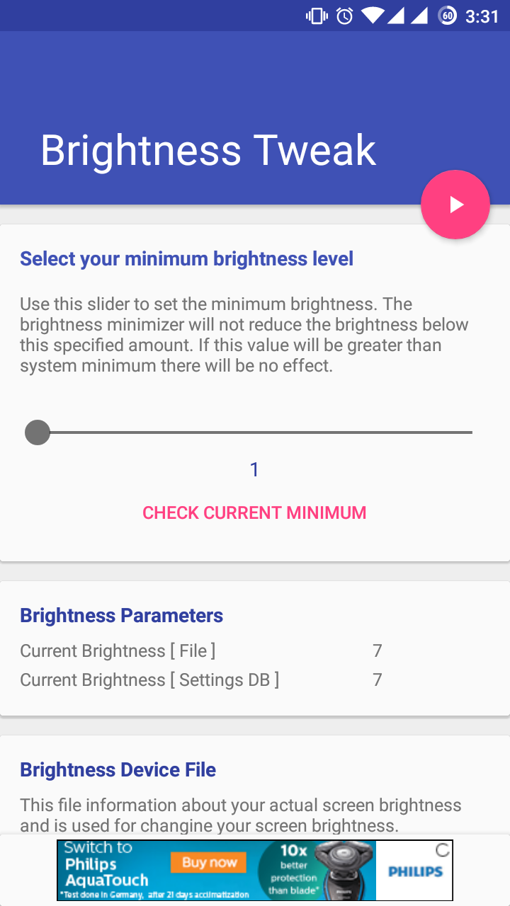 Brightness Tweak 1.0.2. Скриншот 2
