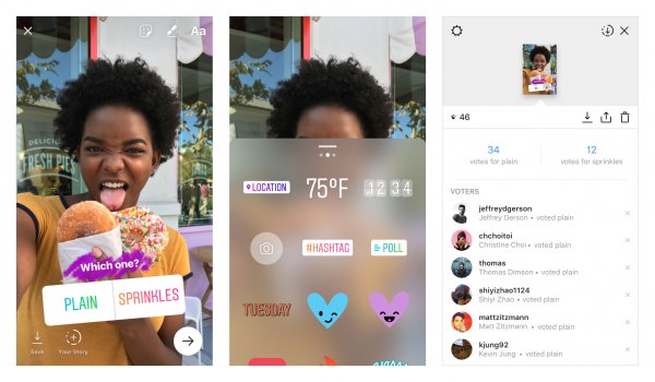 Instagram* внедрил интерактивные опросы в Истории