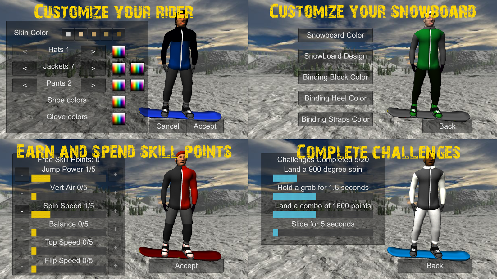 Snowboard Freestyle Mountain 1.13. Скриншот 4