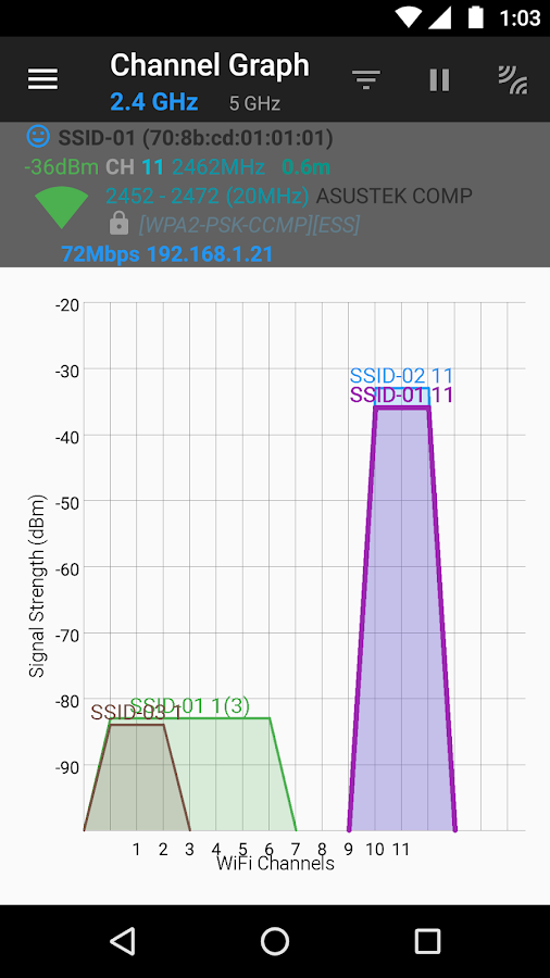 WiFiAnalyzer 3.3.1. Скриншот 12
