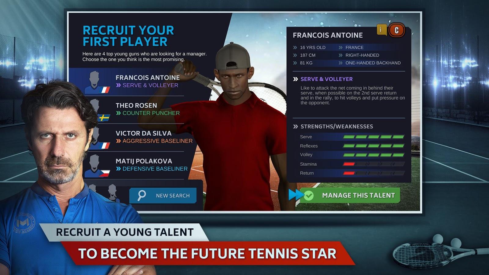Tennis Manager Mobile 1.50.6068. Скриншот 1