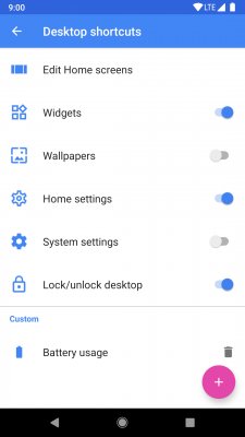 В Action Launcher появились ярлыки для рабочего стола как в Android P