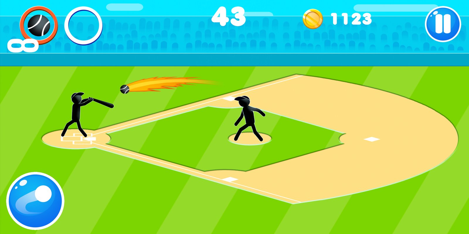 Stickman Baseball 1.22. Скриншот 1